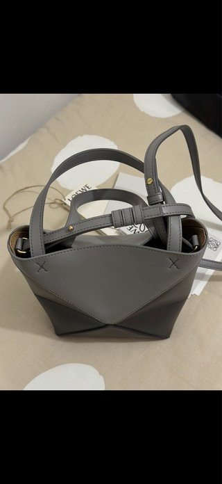 Bolso Loewe Puzzle Fold Gris Pequeño