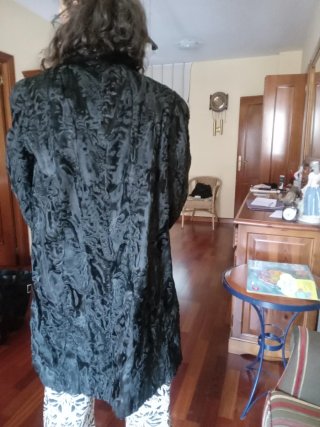 Chaquetón de Astracán Negro Mujer