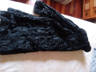 Chaquetón de Astracán Negro Mujer