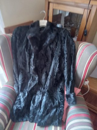 Chaquetón de Astracán Negro Mujer