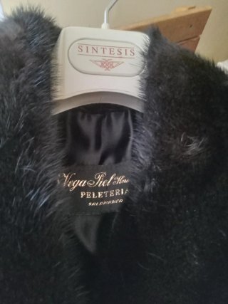 Chaquetón de Astracán Negro Mujer