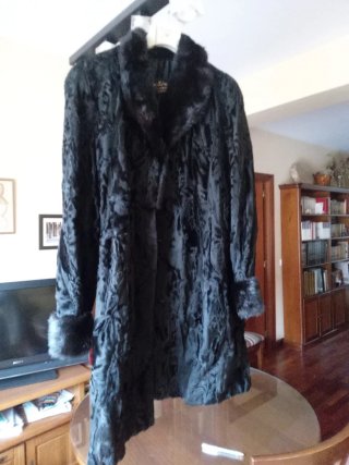 Chaquetón de Astracán Negro Mujer