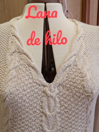Jersey de punto beige talla L