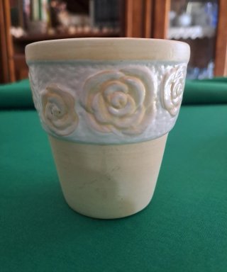 Set 3 Vasetti Ceramica Decorati Rose
