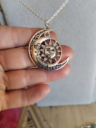 Collana Sole e Luna Argentato