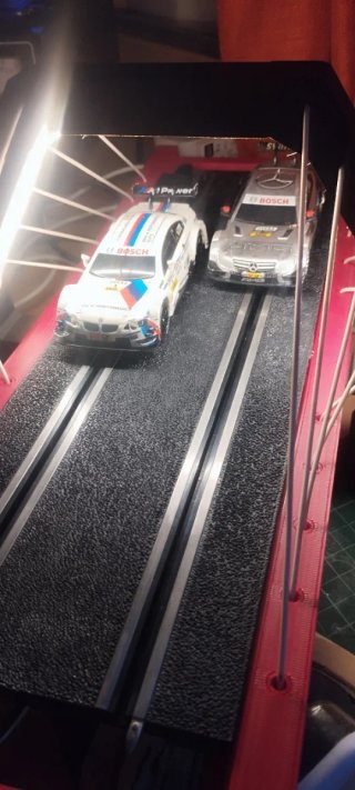 Puente Scalextric compact y carrera go. 3D