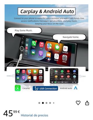 Radio Coche Carplay Android USB Tipo C
