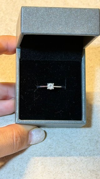Anillo oro blanco diamante natural