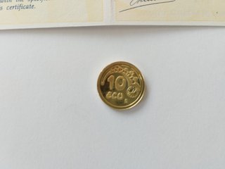 Moneda Oro 10 ECU España 1989 Non Plus Ultra