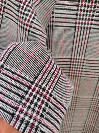 Vestido cuadros gris y rojo talla L