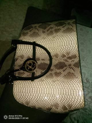 Bolso Piel Serpiente Beige/Marrón TANBIEN AGO CANV