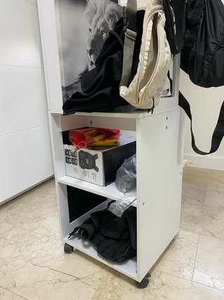 Mueble Joyero Espejo con Ruedas Blanco