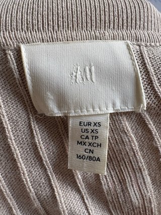 Vestido H&M Beige Manga Larga
