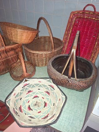 Set 7 Ceste Vimini e Legno