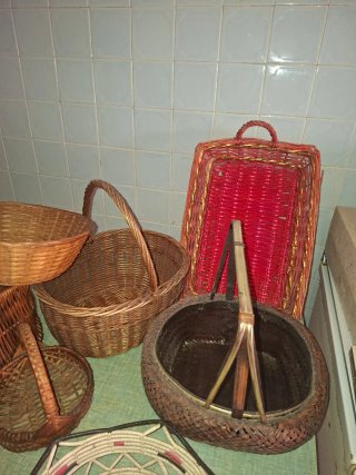 Set 7 Ceste Vimini e Legno
