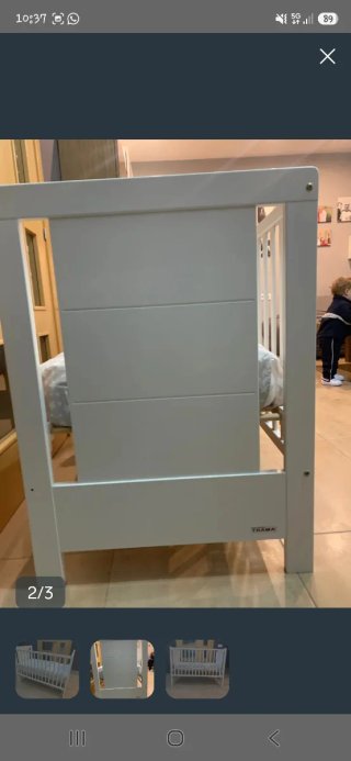Cuna de madera blanca marca TRAMA