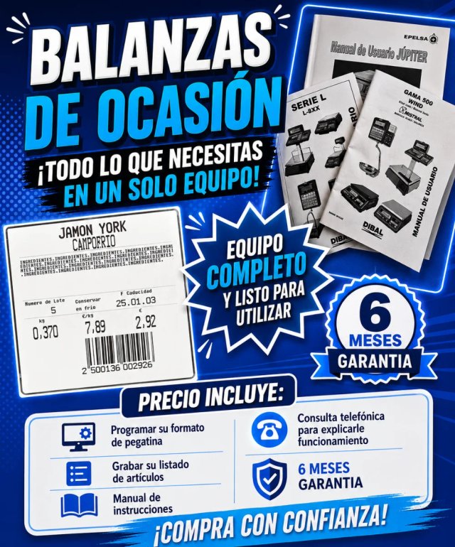 4 Básculas DIBAL Comunicadas y con GARANTIA