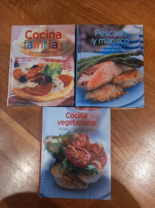 Libros de cocina son 3 libros nuevos