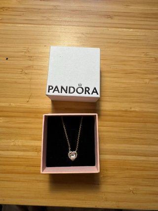 Collar Pandora Corazón Circonita Plata Bañada