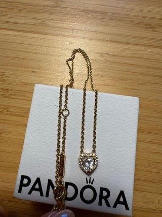 Collar Pandora Corazón Circonita Plata Bañada
