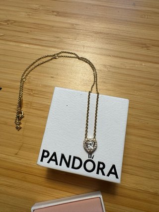 Collar Pandora Corazón Circonita Plata Bañada