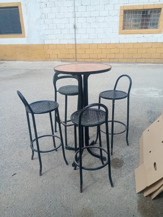 Mesa alta de bar redonda