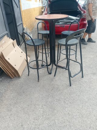Mesa alta de bar redonda