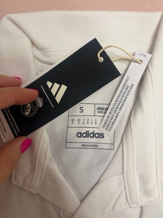 Polo Real Madrid Adidas Blanco y Azul