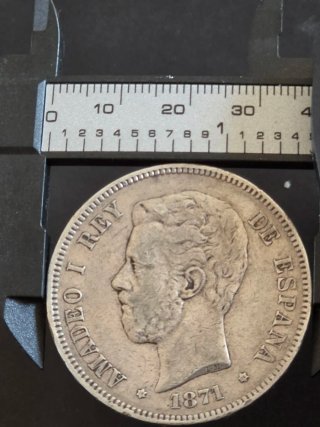 5 Pesetas Amadeo I 1871 Plata MBC