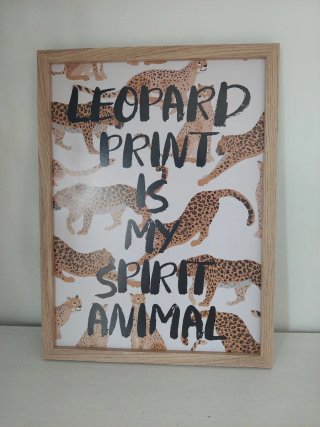 Cuadro Leopardo 30x40cm Marco Roble