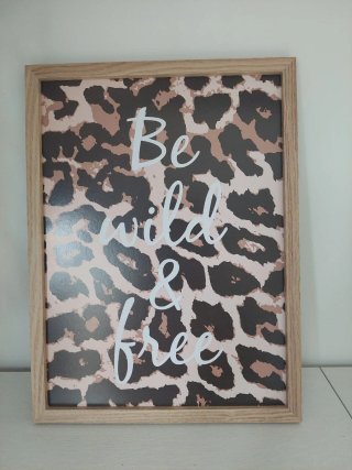 Cuadro Leopardo 30x40cm Marco Roble