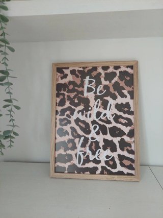 Cuadro Leopardo 30x40cm Marco Roble