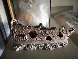 Barco Decorativo Acuario (Como Nuevo) 35x11x14cm.