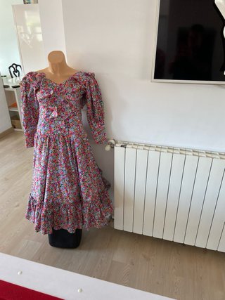 340 Traje Sevillana Talla 38 Floral