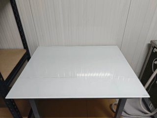 Mesa cristal templado extensible gris