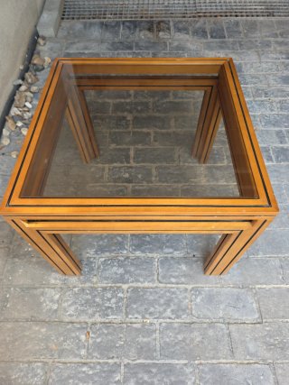 Mesa de centro madera y cristal unidad 2