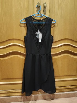 Vestido Negro Bershka Talla S