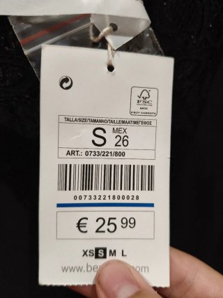 Vestido Negro Bershka Talla S