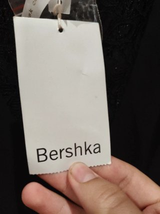 Vestido Negro Bershka Talla S
