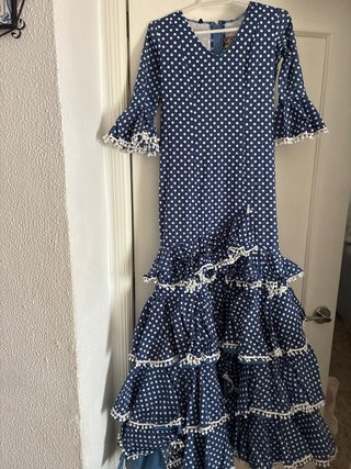Traje Gitana Azul Lunares
