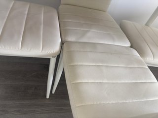 Mesa y 4 Sillas Comedor Blancas efecto marmol