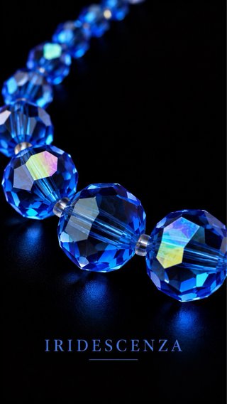 Collana in Argento e Vetro Blu Anni '60 italiana