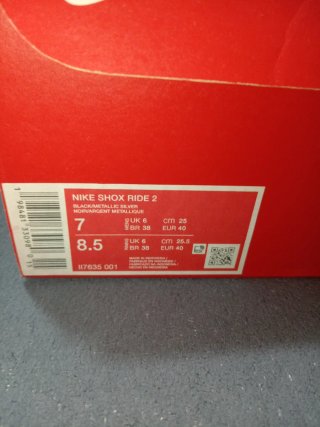 Nike Shox Ride 2 Talla 40 Negras Rojas