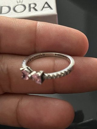 Anillo Pandora Lazo Rosa y Circonitas