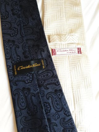 Corbatas Emidio Tucci Seda Natural (Azul y Beige)