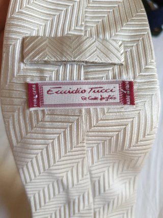 Corbatas Emidio Tucci Seda Natural (Azul y Beige)
