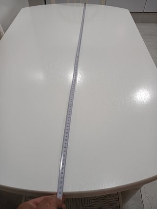 Mesa de cocina extensible blanca con 4 sillas