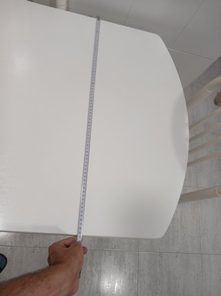 Mesa de cocina extensible blanca con 4 sillas