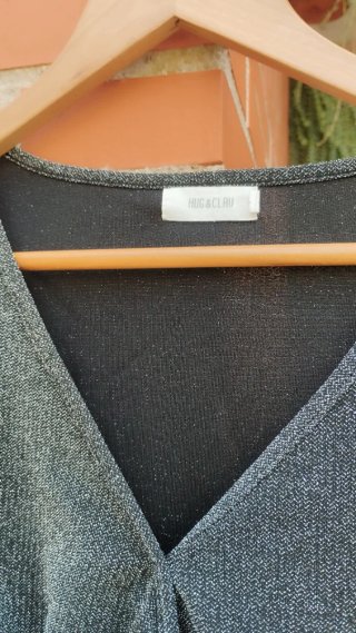 Blusa gris brillante talla XL