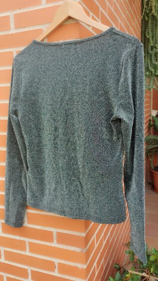 Blusa gris brillante talla XL